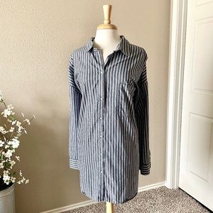 Striped Shirt | Boyfriend Style | Navy & Gray | Button-Down | Old Navy Plus 4X
